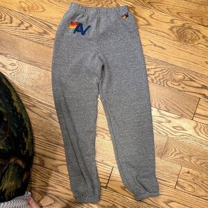 Aviator Nation Kids Gray Sweatpants with Rainbow Detail never worn